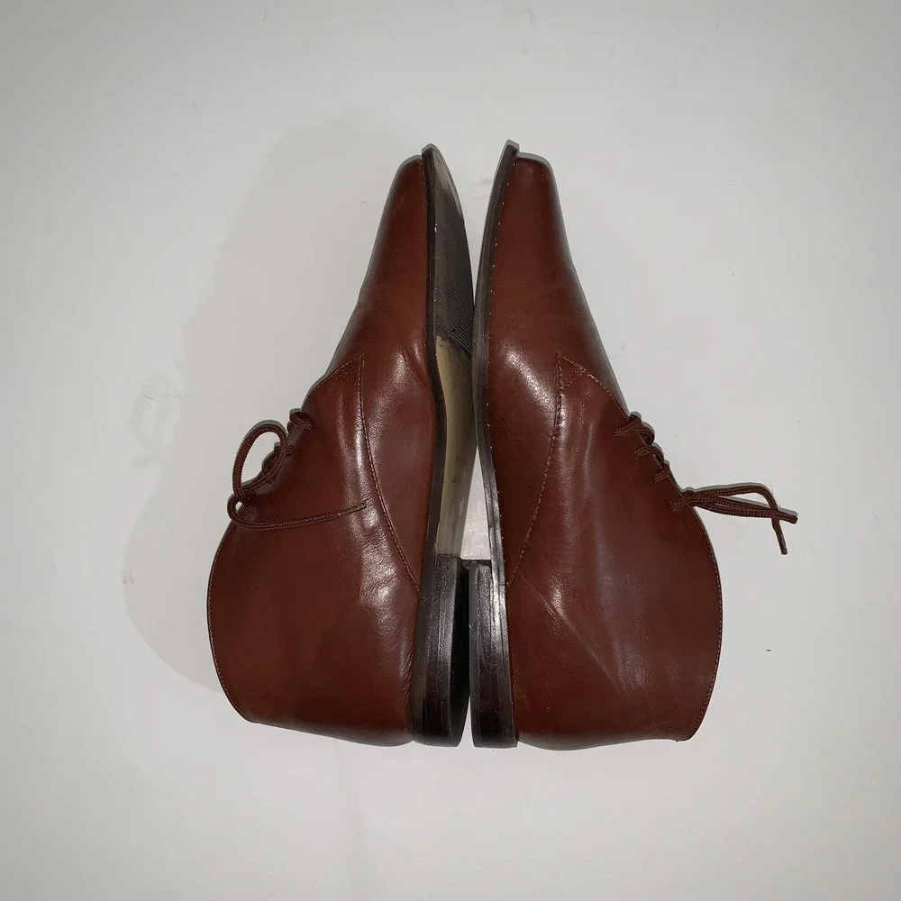 Seychelles Boots Womens 10 Brown Leather Abby Ankle Lace Up Block Heel Booties